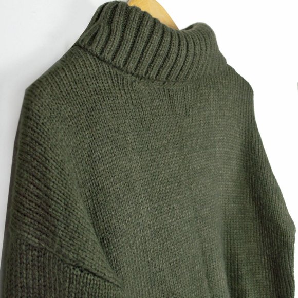 ASOS Open Back Knitted Roll Neck Green Sweater - Picture 4 of 10